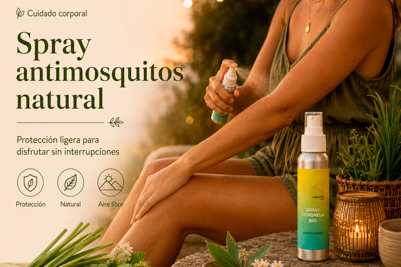 Spray antimosquitos natural para disfrutar al aire libre